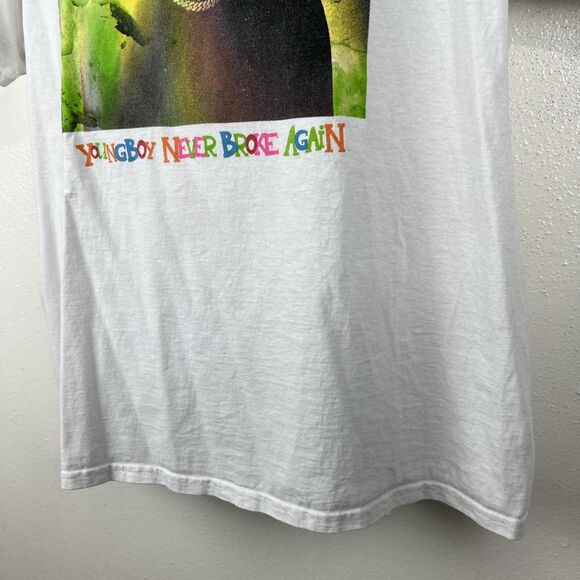 Youngboy Never Broke Again Shirt Men Extra Large White Green Graphic S/S Tee - Picture 6 of 9